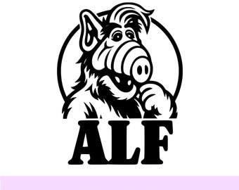 ALF SVG, Cartoon Alien, Retro Tv Show Clipart, Cricut Cutting File, Laser Engraving Design, PNG 300 dpi Instant Download
