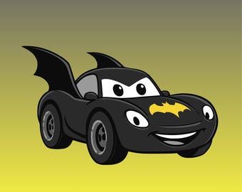 Cartoon bat car – SVG, PNG & PDF
