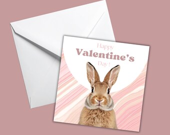 rabbit happy valentine's day card - PNG - PDF