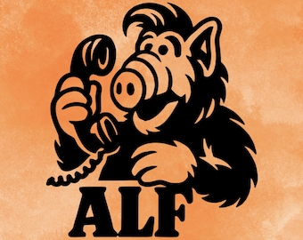 Alf on the Phone - SVG & PNG