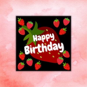 Strawberry-Themed Birthday Card – Colorful and Cheerful Design