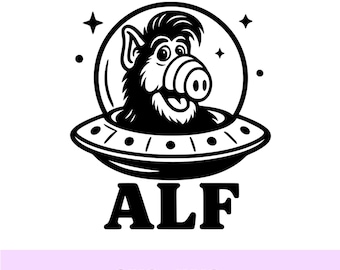 Alf SVG, Cartoon Alien SVG, Retro Tv Show Clipart, Cricut Cutting File, Laser Engraving Design, PNG 300dpi, Instant Download