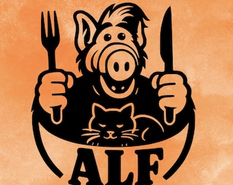 Alf Eats a Cat with Cutlery — SVG & PNG