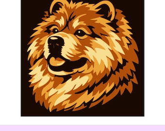 Chow‑Chow SVG File – Multilayer Design for Cutting Machines & Shadow Box.