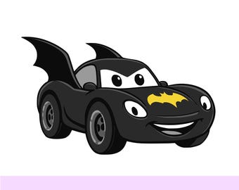 Cartoon bat car multilayer SVG, Cartoon car, Cricut Cutting File, Laser Engraving Design, PNG 300 DPI, Instant Download