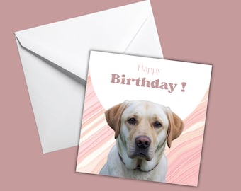 Dog labrador birthday card - PNG - PDF