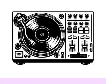 Dj Mixer & Turntable Line Art – SVG - PNG 300dpi - PDF – Perfect for Cricut, Logo Design