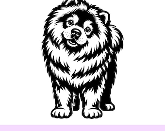 Chow Chow Dog SVG – Vector Cut File for Cricut Silhouette – PNG PDF Instant Download