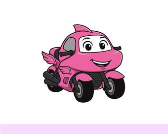 Cartoon bat car girl multilayer – SVG, PNG & PDF