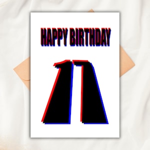 3D Design Effect 17th Birthday Card- A Vibrant and Modern Design for Celebrating a Memorable Decade