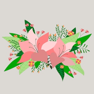 Floral Clipart Illustration for Craft and Digital Creations in PNG, PDF, and SVG Formats
