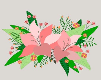 Floral Clipart Illustration for Craft and Digital Creations in PNG, PDF, and SVG Formats