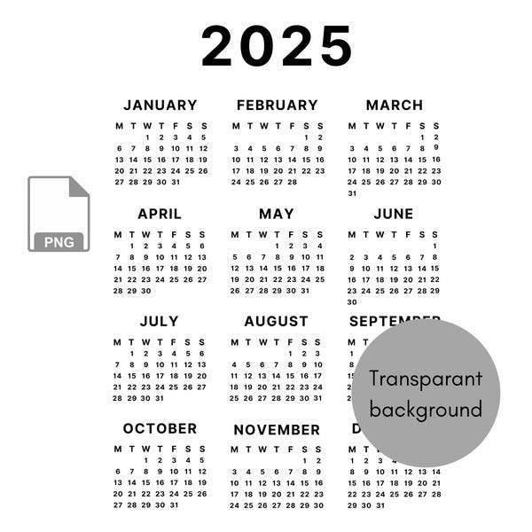 2025 Calendar Svg - Etsy