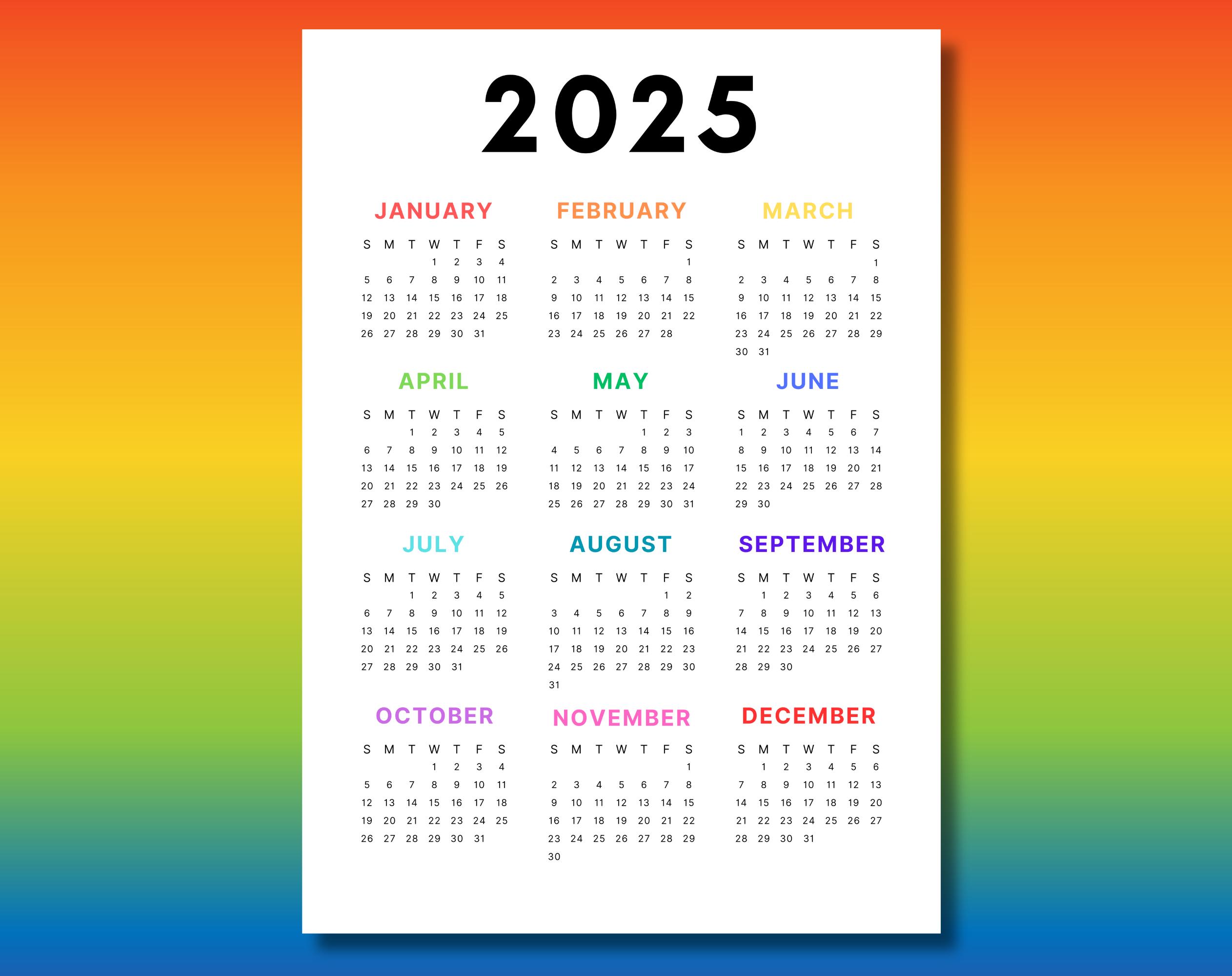 カレンダー・スケジュール feels. poster calender 2025 2025 Calendar | Single Page | Full Year Calendar | Desk