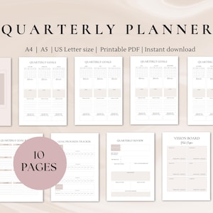 Quarterly planner | 12 week year planner | 12 week year | Quarterly goals | goal setting | 90 day goal planner | Goal planner | Printable