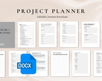 Minimalist Project planner | Project planner | Project plan | Project management | project management template | project tracker | aesthetic