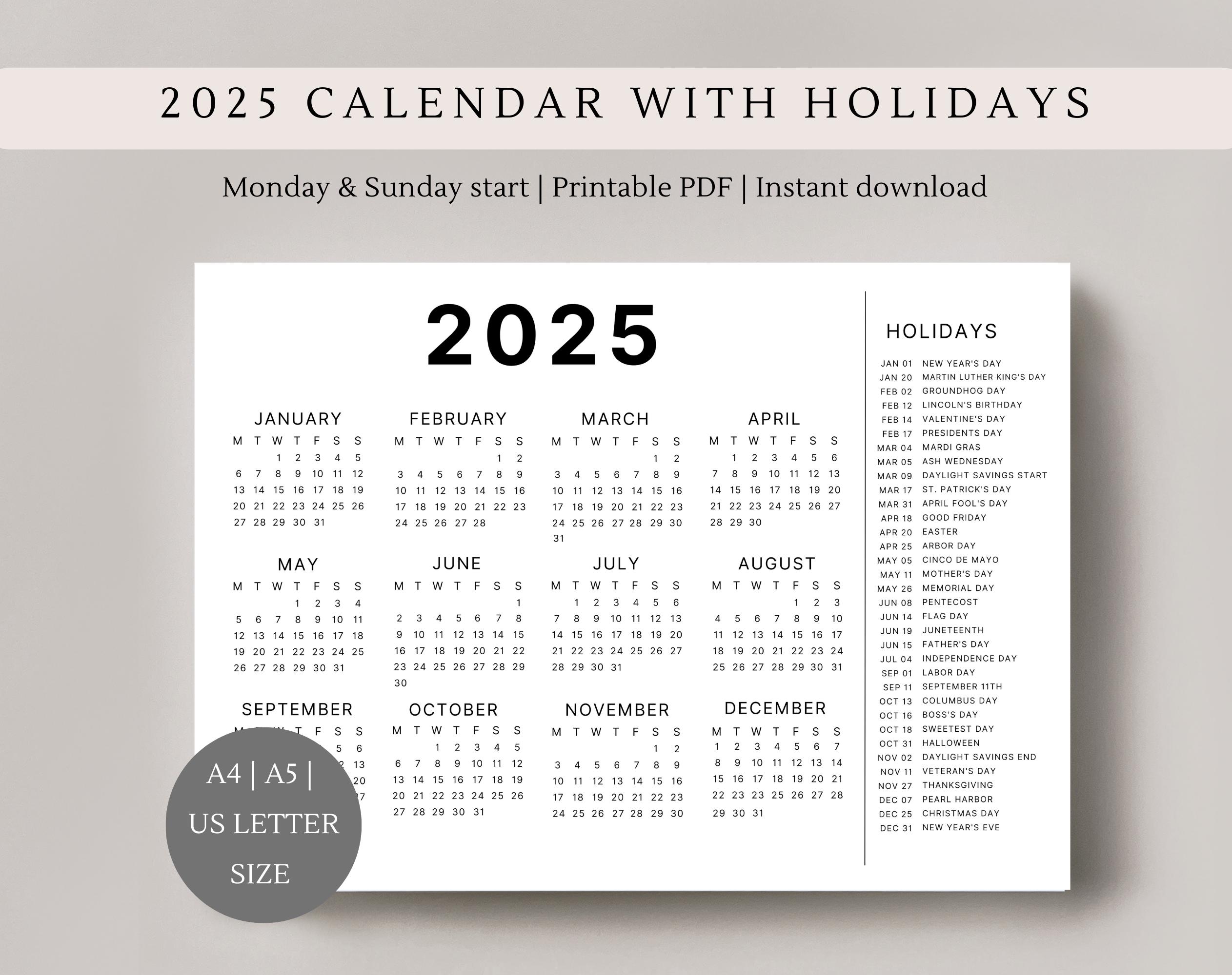 Us holiday calendar - Etsy 日本
