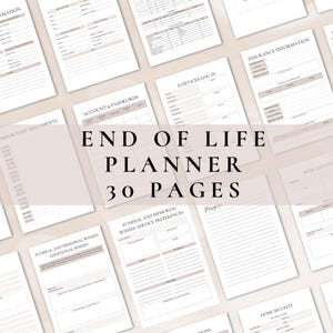 End of life planner | just in case of emergency binder | if I die binder | death planner | Printable planner | Funeral planner | end of life organizer | death binder | life organizer | just in case binder | life planner | medical tracker