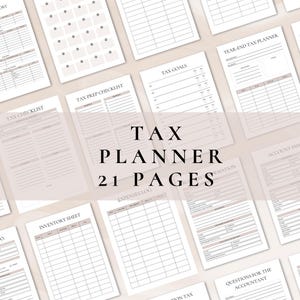 Tax planner | Tax | Taxes |  sales tax tracker | Bookkeeping | business budget | income and expense | expenses tracker | tax preparer | digital planner | digital download |  Printable planner |  
profit and loss| adhd planner | expense tracker