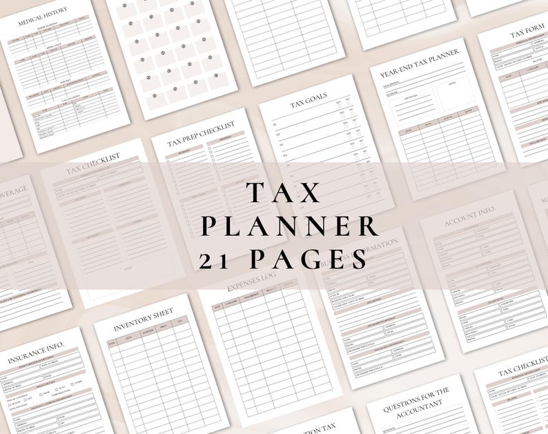 Tax planner | Tax | Taxes |  sales tax tracker | Bookkeeping | business budget | income and expense | expenses tracker | tax preparer | digital planner | digital download |  Printable planner |  
profit and loss| adhd planner | expense tracker