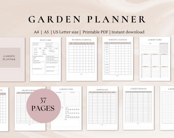 Garden planner | garden planner printable |  Garden plan | garden journal | gardening journal | home management | gardening gift