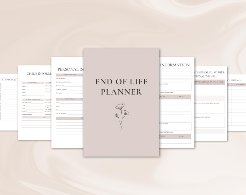End of life planner | just in case of emergency binder | if I die binder | death planner | Printable planner | Funeral planner | end of life organizer | death binder | life organizer | just in case binder | life planner | medical tracker
