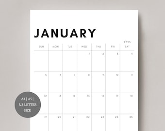 2025 Calendar | Single Page | Full Year Calendar | Desk