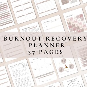 Burnout recovery planner | adhd burnout | burnout workbook | Stress relief | Mental health | anxiety journal | therapy worksheets | therapy tools | digital planner | digital download |  Printable planner | 
organization | 
adhd planner