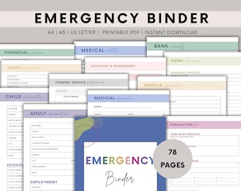 Emergency binder | Family emergency planner | just in case of emergency | what if binder | printable planner | end of life