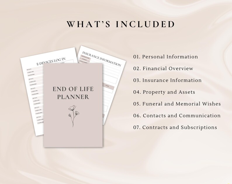 End of life planner | just in case of emergency binder | if I die binder | death planner | Printable planner | Funeral planner | end of life organizer | death binder | life organizer | just in case binder | life planner | medical tracker