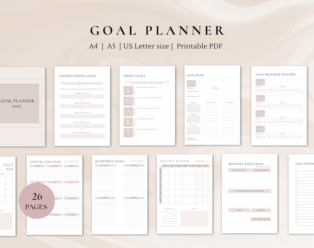 Goal Planner 2025 | Goal Planner | Quarterly Planner | Goal Tracker ...