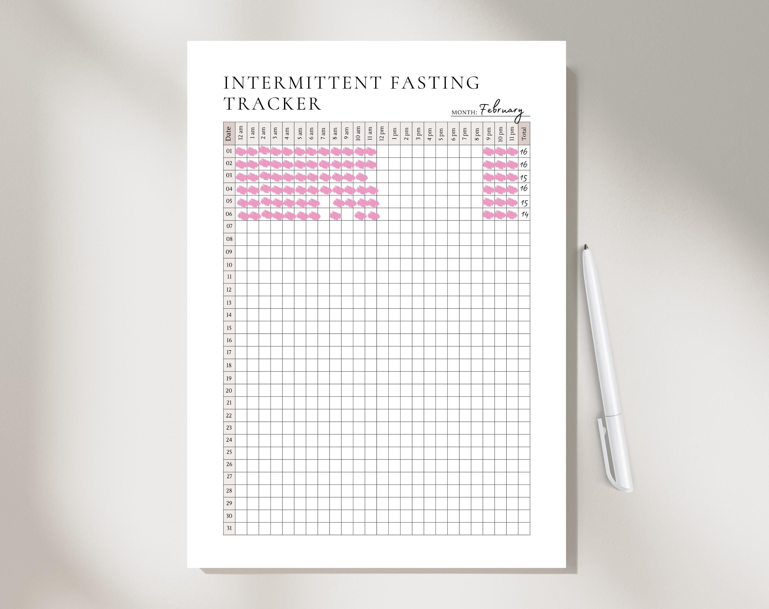 Intermittent Fasting Tracker | Food Journal | Eating Log | Fasting ...
