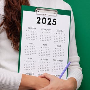 2025 Calendar | Single page | Sunday start | Monday start | Desk calendar | wall calendar | printable calendar | 2025 planner | printable planner | calendar template | calendar digital | digital planner | calendar 2025 | Instant download |