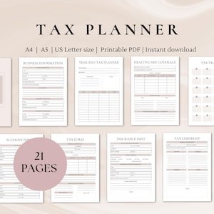 Tax planner | Tax | Taxes |  sales tax tracker | Bookkeeping | business budget | income and expense | expenses tracker | tax preparer | digital planner | digital download |  Printable planner |  
profit and loss | adhd planner | expense tracker