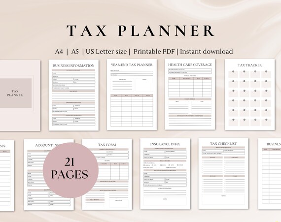 Tax planner | Tax | Taxes | Bookkeeping | business budget | Tax checklist | income and expense | expenses tracker | tax preparer