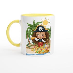 Girl Pirate - White 11oz Ceramic Mug with Color Inside
