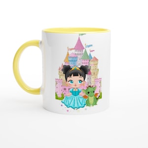 Blue Princess - White 11oz Ceramic Mug with Color Inside