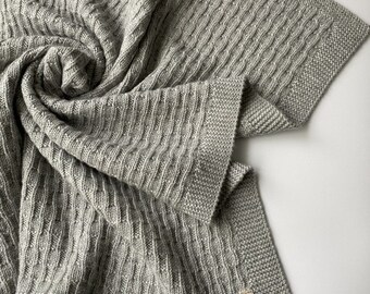 Cable Knit Baby Blanket Pattern: Reversible DK Blanket (PDF)