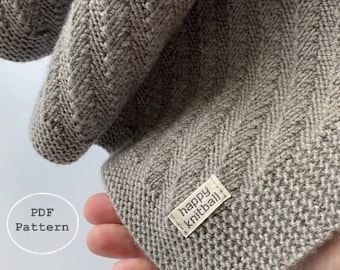 Cable Knit Baby Blanket Pattern: Reversible DK Yarn (PDF Pattern)