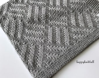 Reversible Cable Knit Baby Blanket Pattern: Aran Weight (PDF)