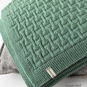 Patrón para manta de bebé de punto trenzado: hilo DK reversible (patrón en PDF)
