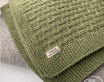 Cable Knit Baby Blanket Pattern: Reversible Design (PDF Pattern)
