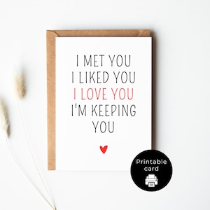 Cartão de amor para imprimir | Download instantâneo | Presentes para relacionamentos românticos | Cartões para o Dia dos Namorados | Presente de aniversário | Ideia para um encontro romântico | 13x18 cm