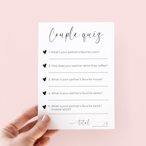 Paarquiz | Ausdruckbar | Wie gut kennen Sie Ihren Partner? | Paarspiel | Idee für einen Date-Abend | Beziehungsfragen | Kommunikationskarten
