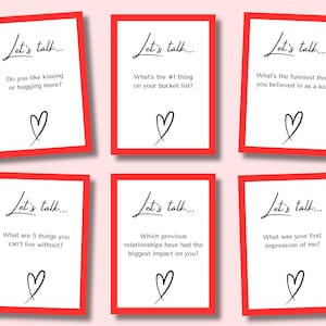 100 First date Question cards | Printable | Conversation starters | Icebreaker | Date night Questions | Get to know you | Social anxiety