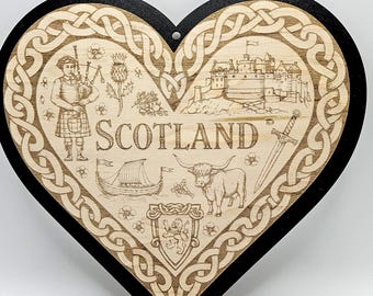 Scotland Wandbehang - Herz - Scottish Decor - Geschenk