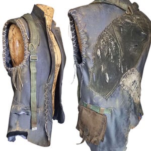 Postapo-Weste Größe L "Wanderer der Ödnis Weste" – individuell gestaltet im Ödland-, Stalker-Stil.