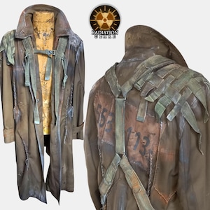 Postapokalyptischer Mantel, Oversize L, Modell „Wasteland Wanderer's Coat“ im Wasteland- und Stalker-Stil. Militärischer Herren-Trenchcoat.