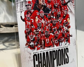 Georgia Bulldogs 2024 SEC Champions acrylic portrait 5x7