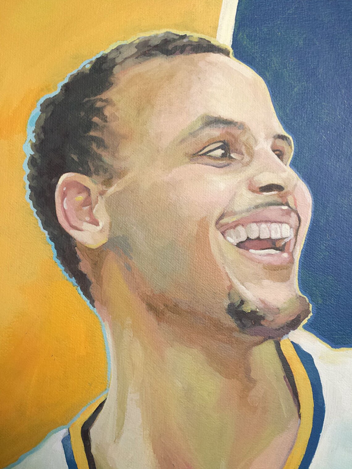 Steph Curry Original Acrylic Painting Published in SF Etsy